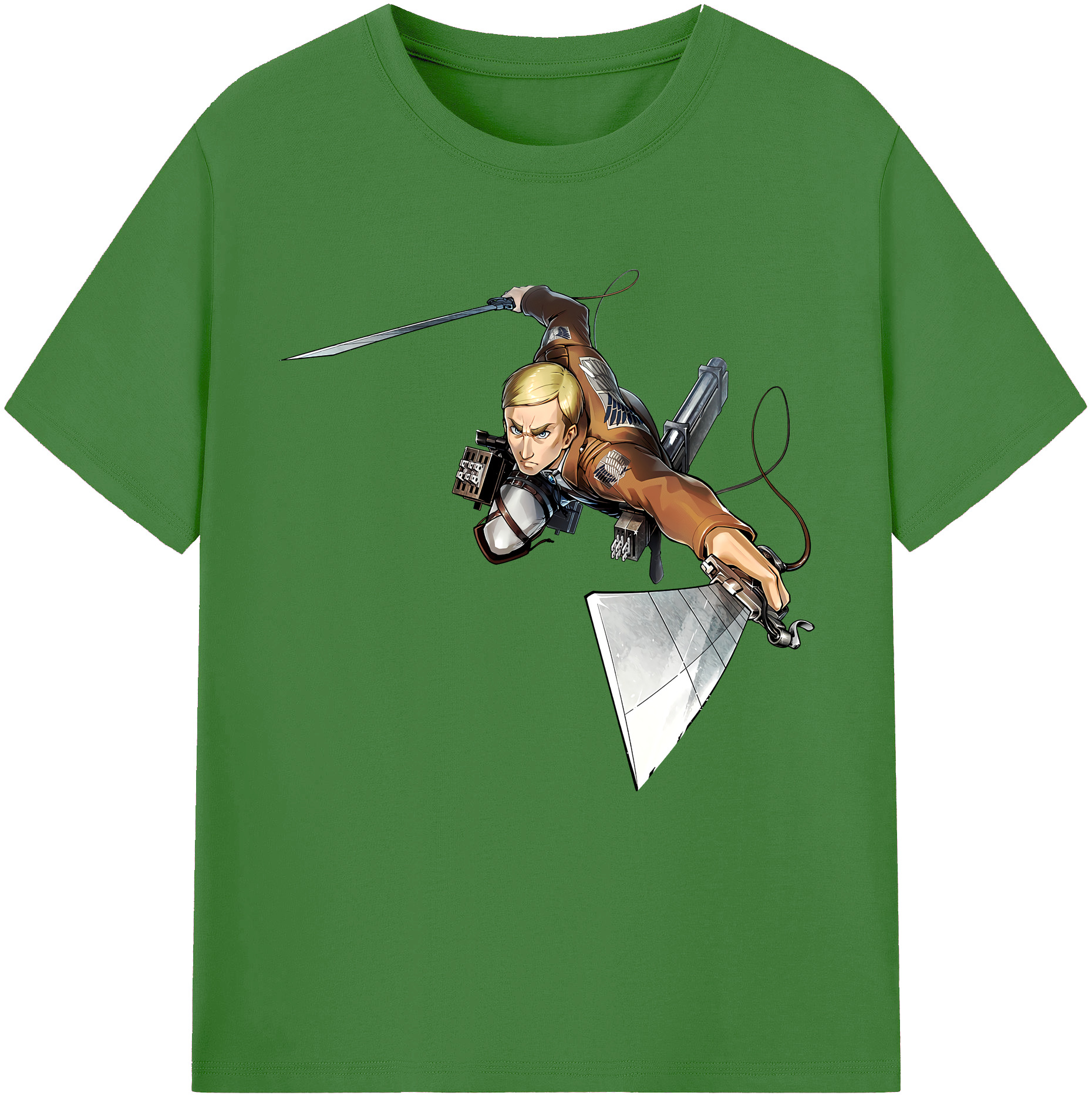 （画像用） 進撃の巨人 エルヴィン・スミス Attack on Titan Erwin Smith レディースカジュアルプリントTシャツ（綿100％）